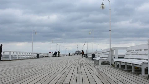 The pier of Sopot Video stock 105019692