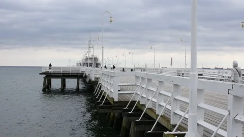 The pier of Sopot 스톡 동영상 105019913