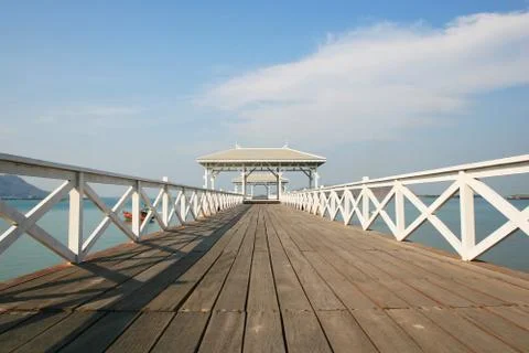 Pier in the summer Stock Photos