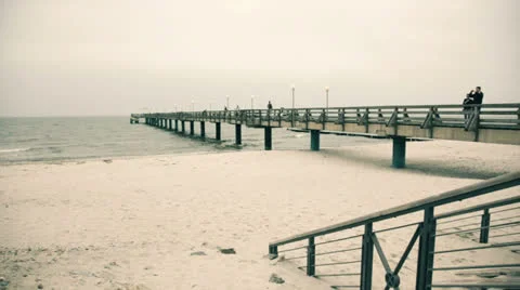 Pier in summer vintage Stock Footage 24463483