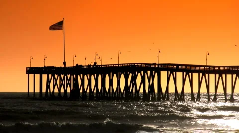 Pier Sunset Stock Footage 1008840