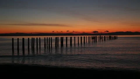 Pier at Sunset Stock Footage 8987358