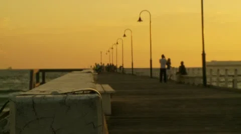 Pier Sunset Stock Footage 10768005