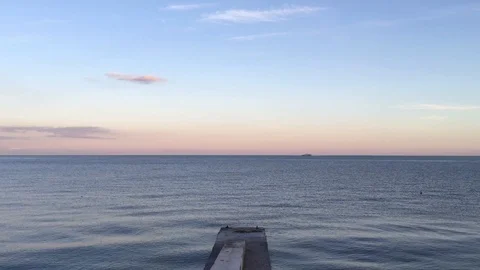 Pier on the sunset Stockbeeldmateriaal 85823621