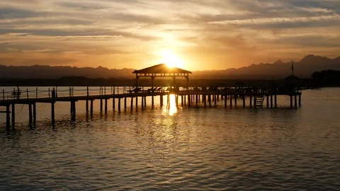 Pier at sunset Stock Footage 89658343