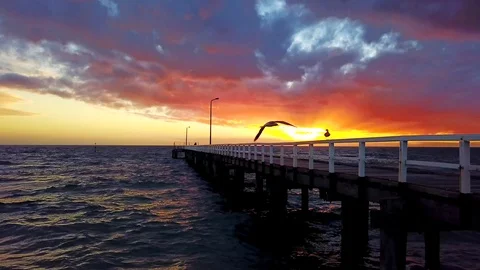 Pier at sunset Stock Footage 99669872