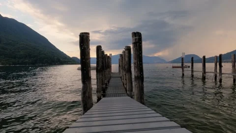 Pier at sunset Stock Footage 208887557