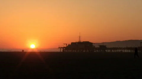 Pier Sunset in HD Stock Footage 110346