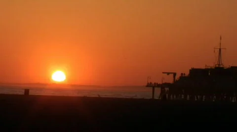 Pier Sunset in HD Stock Footage 110348