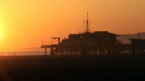 Pier Sunset in HD Stock Footage 110367