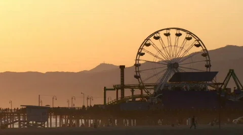 Pier Sunset in HD Video stock 110422
