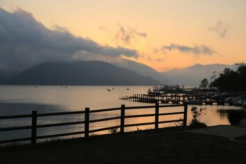Pier at sunset Stock Photos