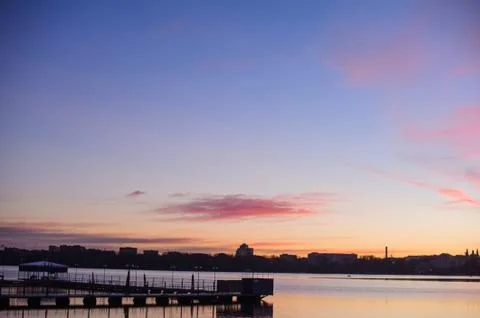 Pier at sunset Foto stock
