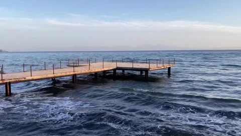 Pier at Sunset in Slow Motion Stock Footage 305775233