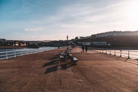 Pier at Sunset - Whitby Stock Photos