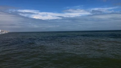 Pier view of the surf and beach Myrtle Beach South Carolina Stock Footage 89735294
