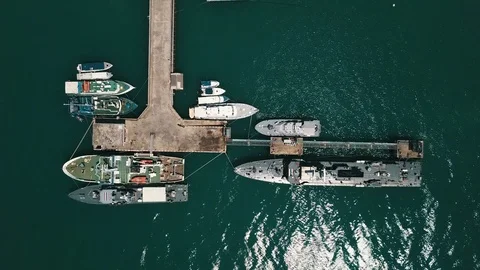 Pier with warships. Stock-Footage 117146401