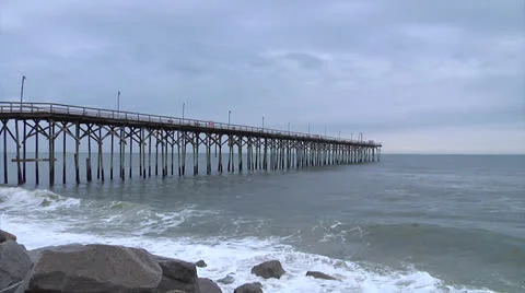 Pier with waves 2, static Stock Footage 24450193