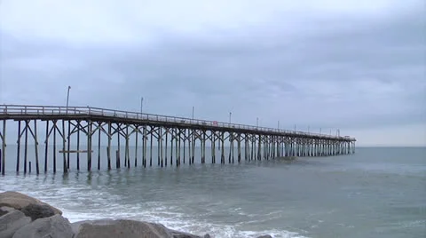 Pier with waves 3, static Stock Footage 24450536