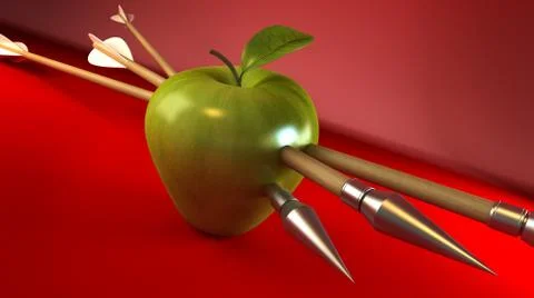 Pierced apple Stock-Illustration