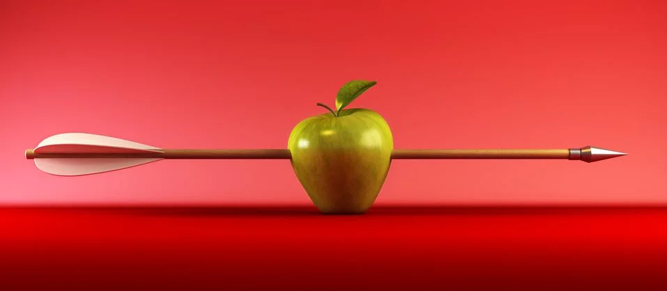 Pierced apple Stock Illustration