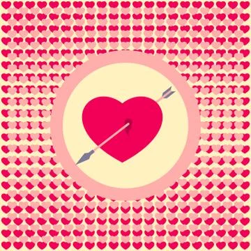 Pierced by an arrow heart Stock Illustration
