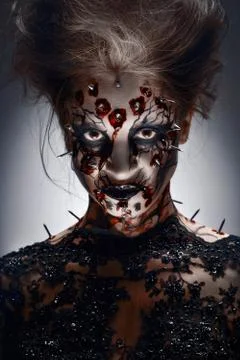Pierced grin. Stock Photos
