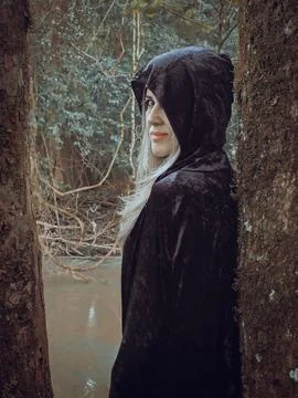 Piercing gaze of a witch Stock Photos