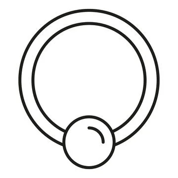 Piercing jewelry captive bead ring contour icon Stock Illustration
