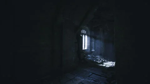 Piercing light underscores textures of debris and abandonment scene Stock Footage 341832584
