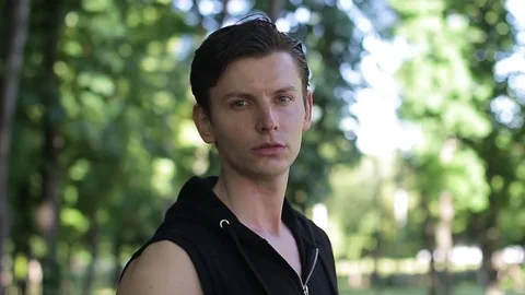 A piercing look of a guy full of hope. Stock Footage 76254997