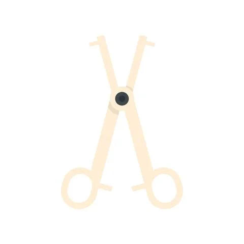 Piercing scissors icon flat isolated vector Stock Illustration