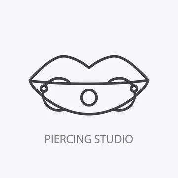 Piercing studio logo. Minimal Vector illustration Stock Illustration