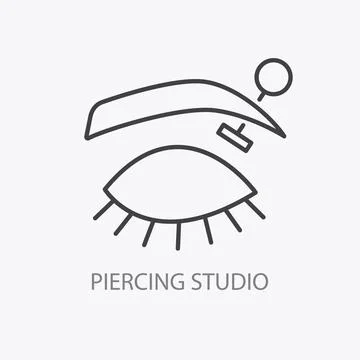 Piercing studio logo. Pierced eyebrow logotype Stock Illustration
