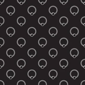 Piercing vector seamless pattern made with captive ring icons Stock Illustration