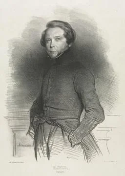 Pierre Jean David, called David d'Angers. Achille Devria (French, 1800-1857.. Stock Illustration