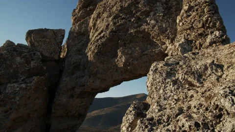 Pierre Percée Arch - Tilt panoramic Stock Footage 165801439