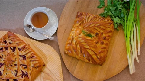 Pies and greenery Stock-Footage 57964119
