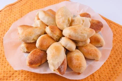 Pies with cabbage Stock Photos