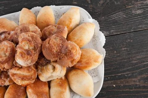 Pies with cabbage Stock Photos