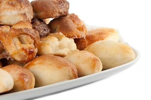 Pies with cabbage Stock Photos