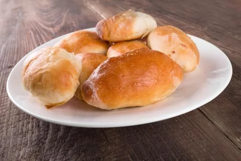 Pies with cabbage Stock Photos