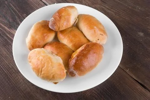 Pies with cabbage Stock Photos