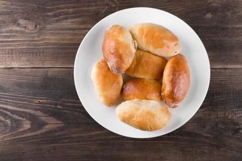 Pies with cabbage Stock Photos