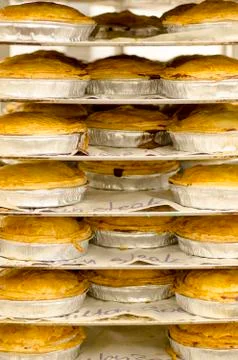Pies on a Shelf Stock-Fotos
