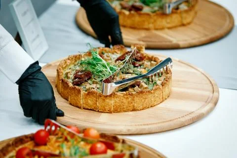 Pies on a table Foto stock