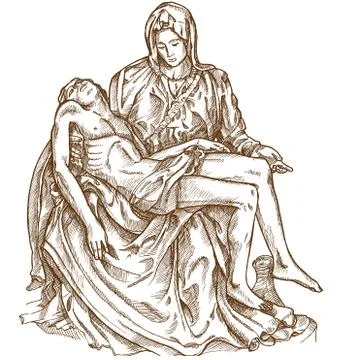 Pieta statue of Michelangelo Stockillustratie