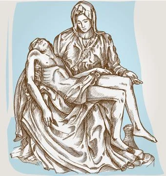 Pieta statue of Michelangelo Stock Illustration