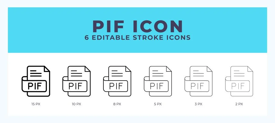 Pif file line icon. Thin line. Bold line. Vector illustration. Stock Illustration