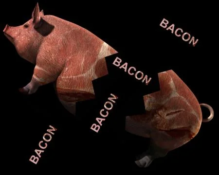 Pig And Bacon Illustrazione stock
